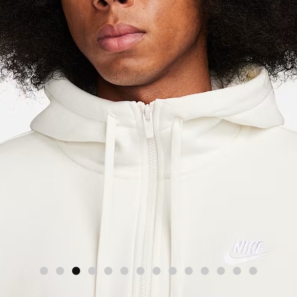 Nike Classic White Zip-Up Hoodie - Picture 3 of 5
